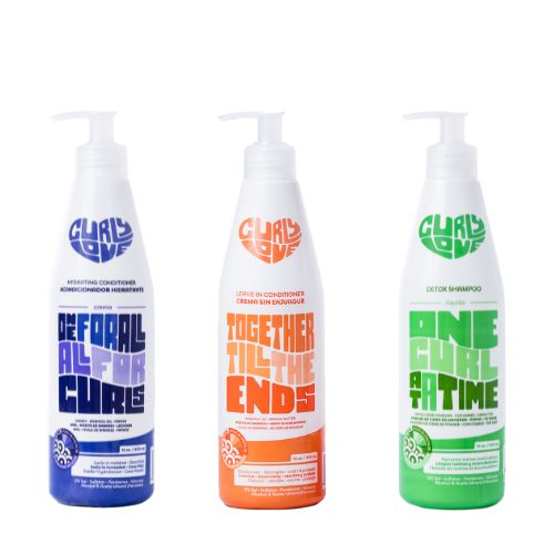 Curly Love 3-Piece Set: Detox Shampoo, Hydrating Conditioner, and Leave-In Conditioner for 2B-3B Curls, 0% Sulfates